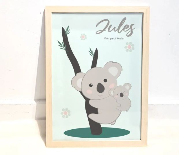 Affiche anniversaire personnalisée - koala